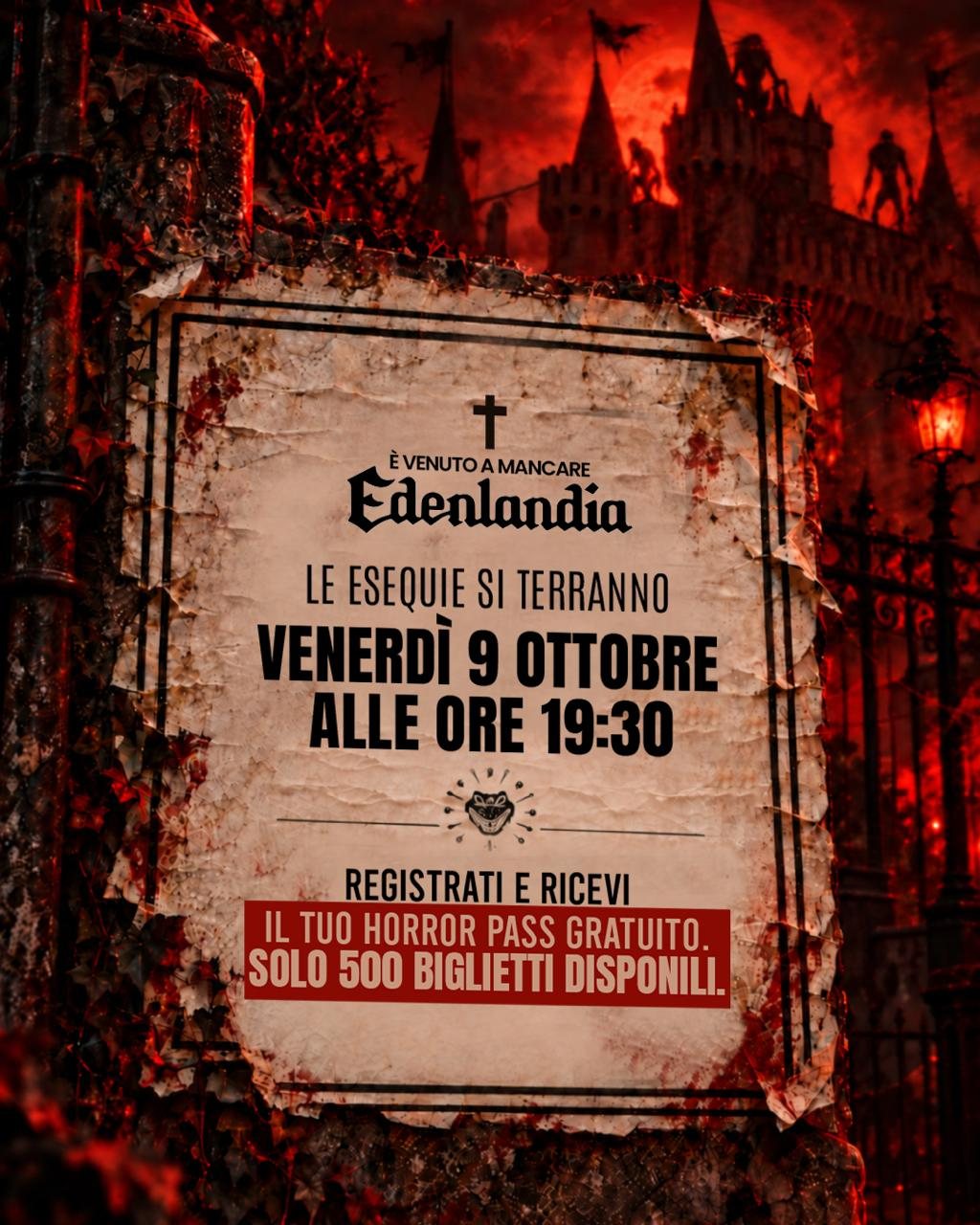 È venuto a mancare Edenlandia — esequie venerdì 9 ottobre ore 19:30